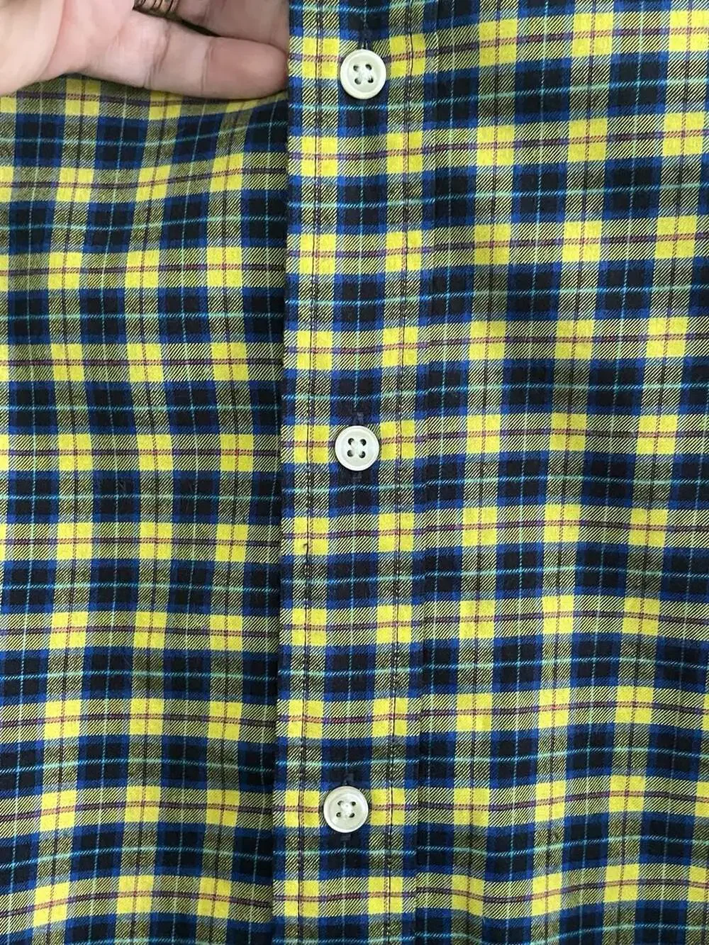Polo Ralph Lauren Plaid Button Down Shirt Size XL Yellow Blue Long Sleeve